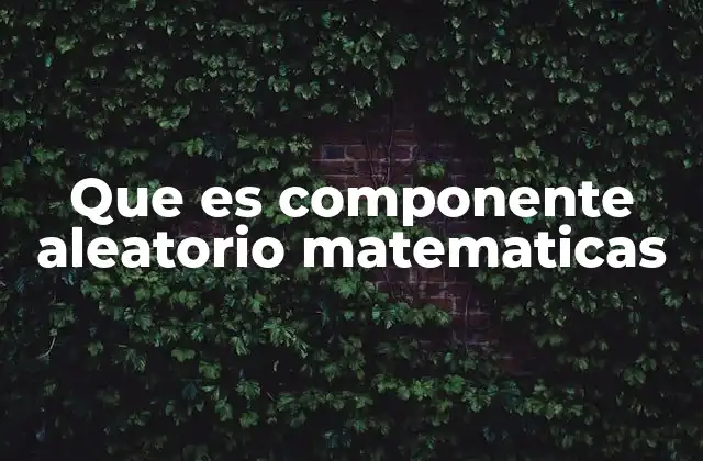 Que es Componente Aleatorio Matematicas