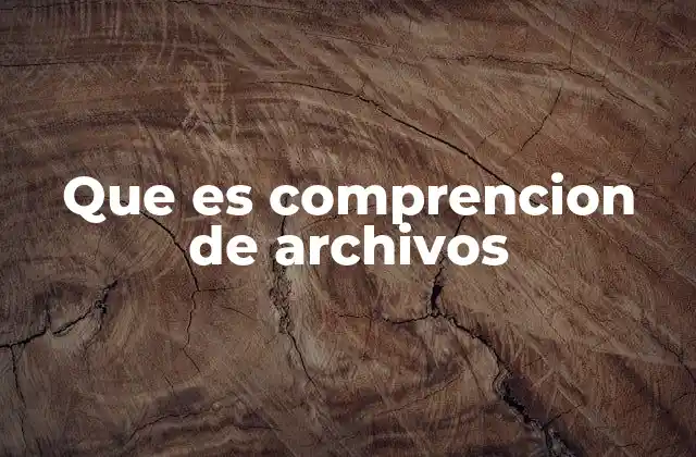 Que es Comprencion de Archivos