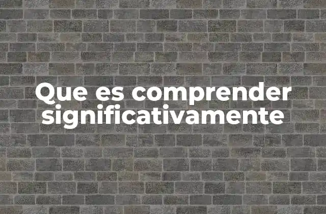 El proceso de comprensión en la adquisición del conocimiento