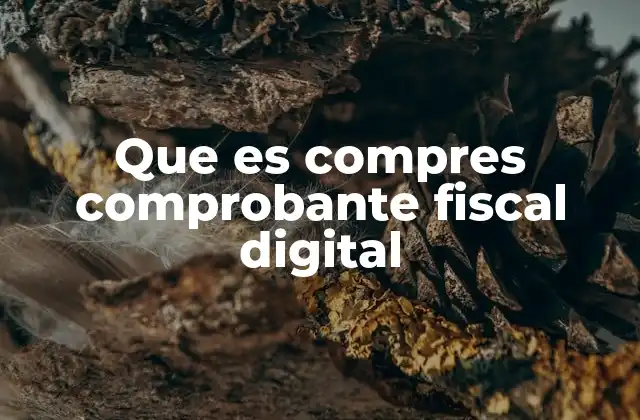 Que es Compres Comprobante Fiscal Digital