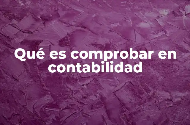 Qué es Comprobar en Contabilidad
