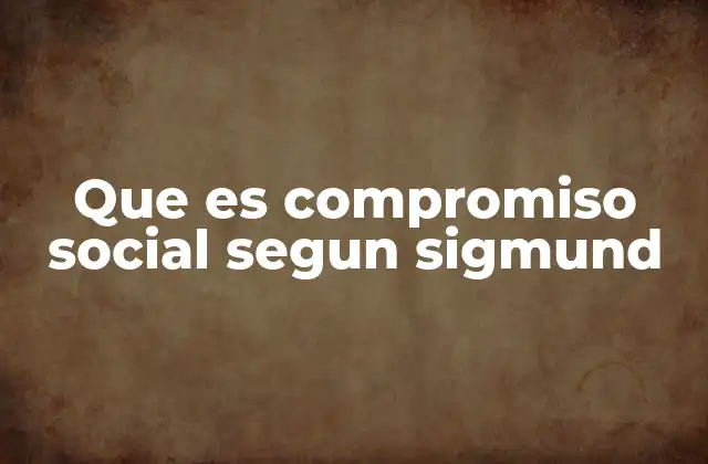 Que es Compromiso Social Segun Sigmund
