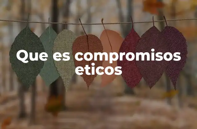 Que es Compromisos Eticos
