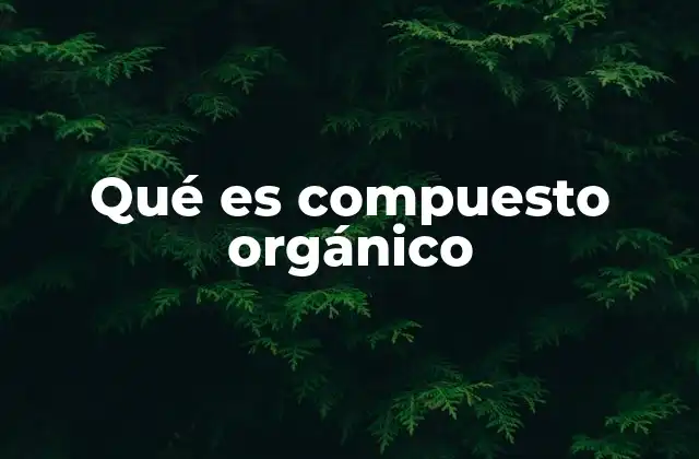 Qué es Compuesto Orgánico
