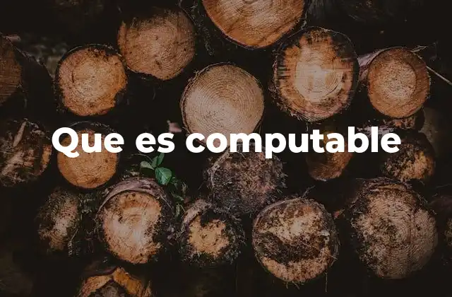 Que es Computable