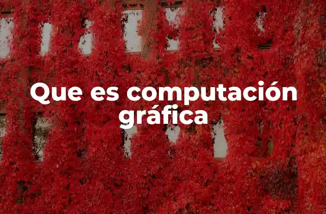 Que es Computación Gráfica