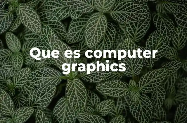 Que es Computer Graphics