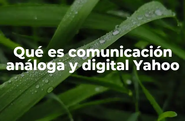 Qué es Comunicación Análoga y Digital Yahoo