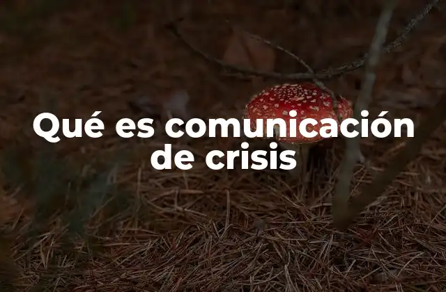 Qué es Comunicación de Crisis