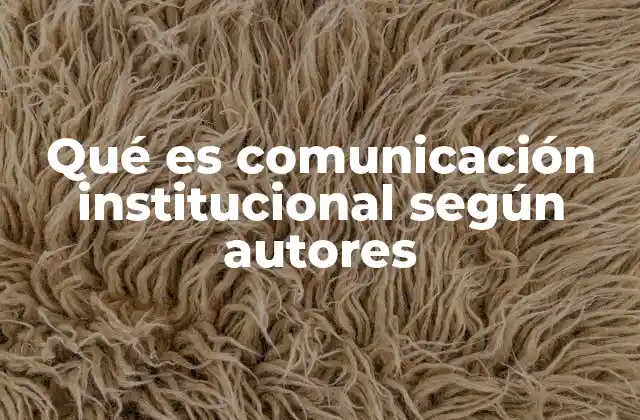 Qué es Comunicación Institucional según Autores
