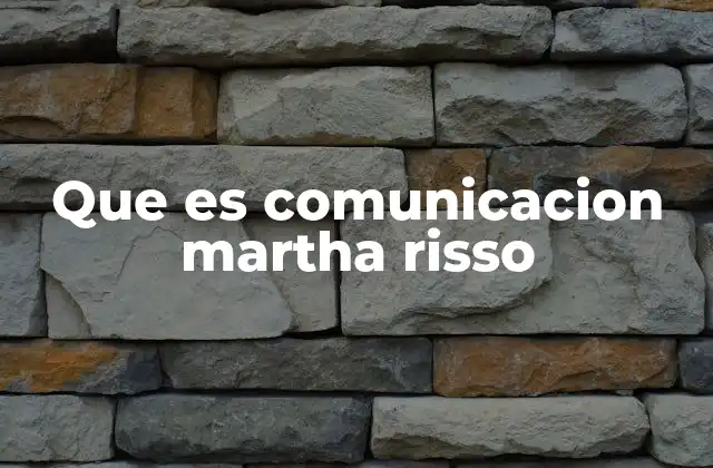 Que es Comunicacion Martha Risso