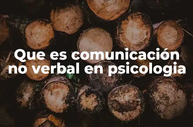 Que es Comunicación No Verbal en Psicologia
