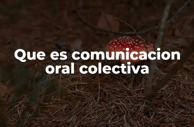Que es Comunicacion Oral Colectiva