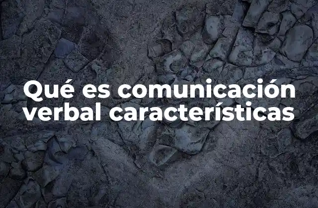 Qué es Comunicación Verbal Características