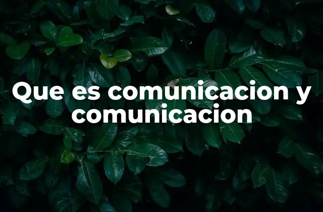 Que es Comunicacion y Comunicacion