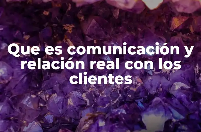 Que es Comunicación y Relación Real con los Clientes