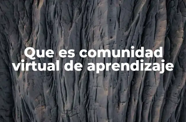 Que es Comunidad Virtual de Aprendizaje