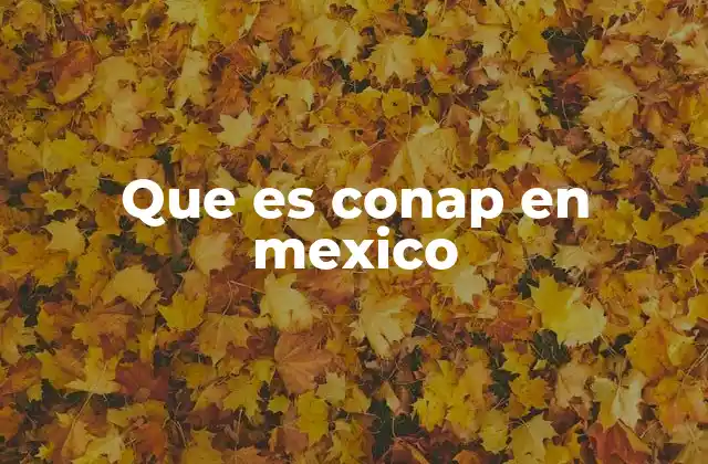Que es Conap en Mexico