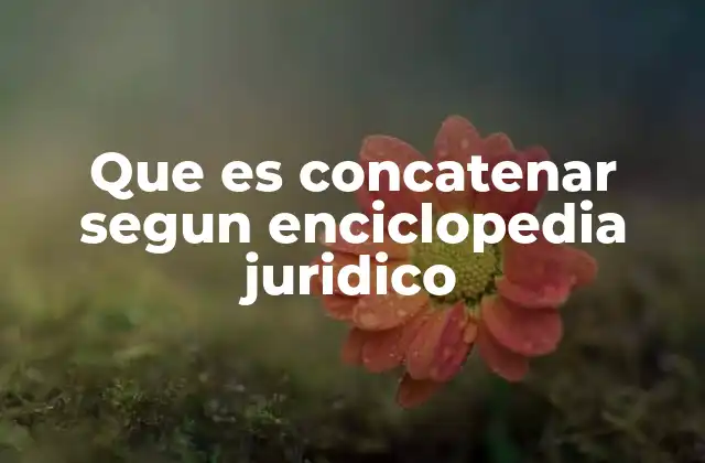 Que es Concatenar Segun Enciclopedia Juridico
