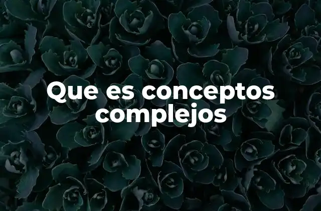 Que es Conceptos Complejos