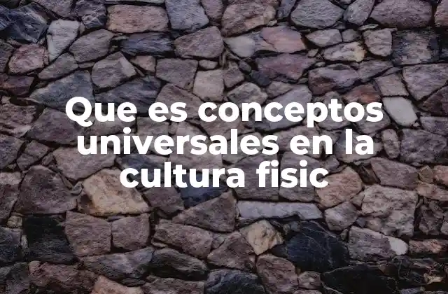 Que es Conceptos Universales en la Cultura Fisic