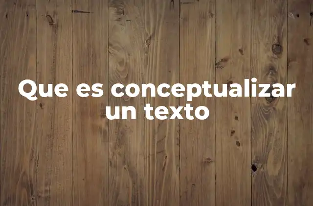 Que es Conceptualizar un Texto