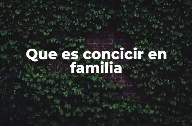 Que es Concicir en Familia