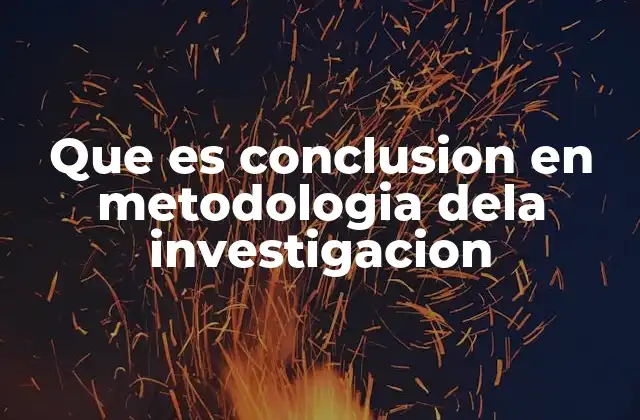 Que es Conclusion en Metodologia Dela Investigacion