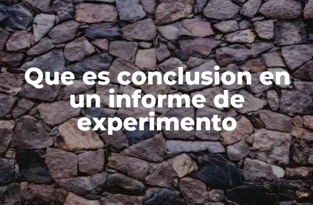 Que es Conclusion en un Informe de Experimento