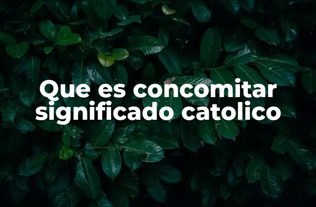 Que es Concomitar Significado Catolico