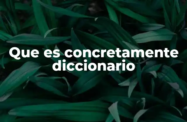 Que es Concretamente Diccionario