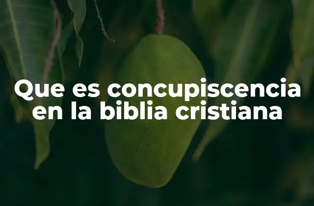 Que es Concupiscencia en la Biblia Cristiana