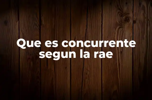 Que es Concurrente Segun la Rae