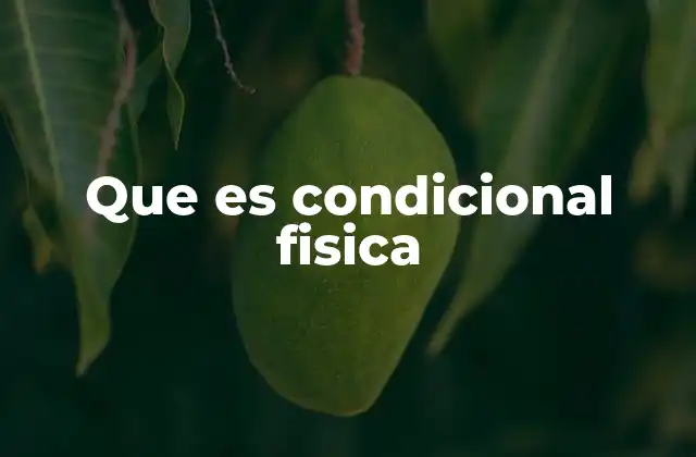Que es Condicional Fisica