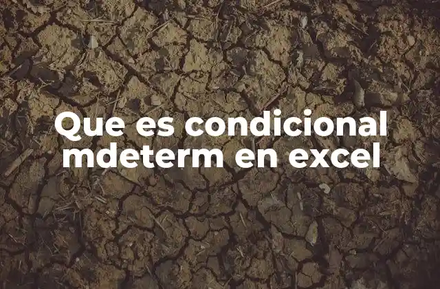 Que es Condicional Mdeterm en Excel