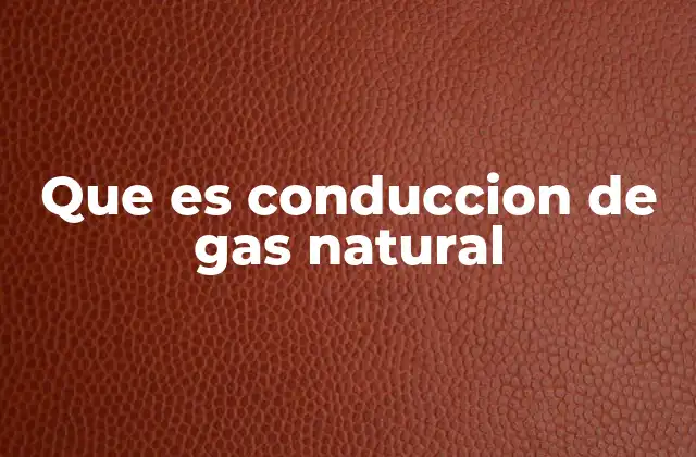Que es Conduccion de Gas Natural
