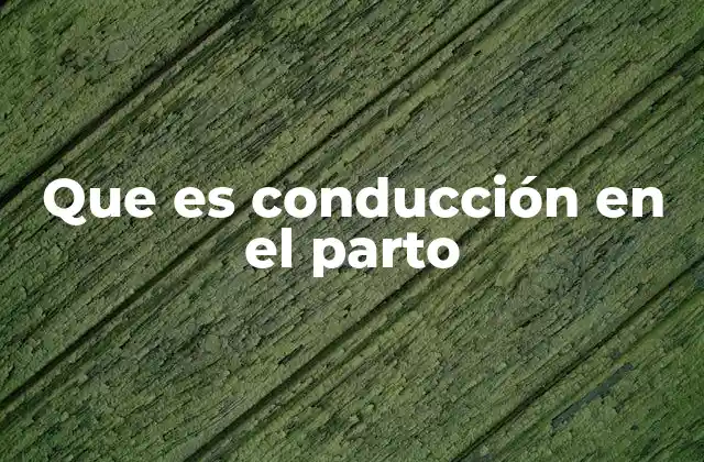 Que es Conducción en el Parto