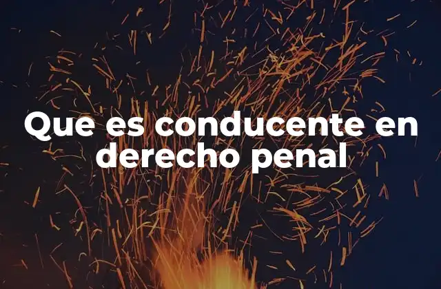 Que es Conducente en Derecho Penal