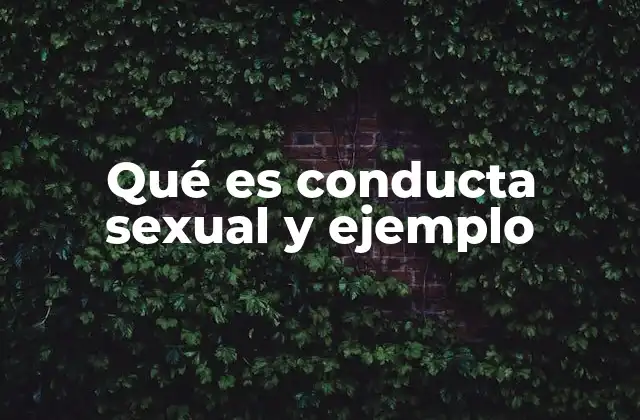 Qué es Conducta Sexual y Ejemplo