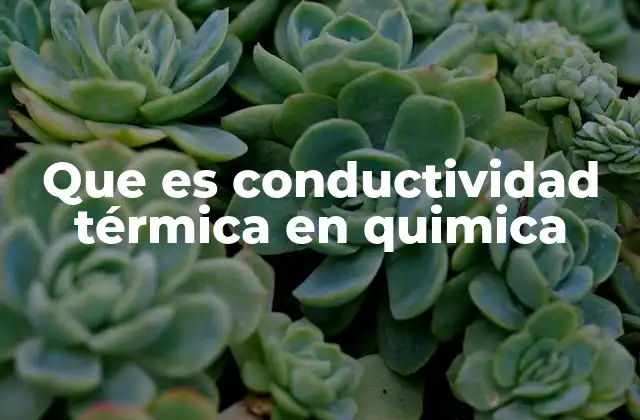 Que es Conductividad Térmica en Quimica