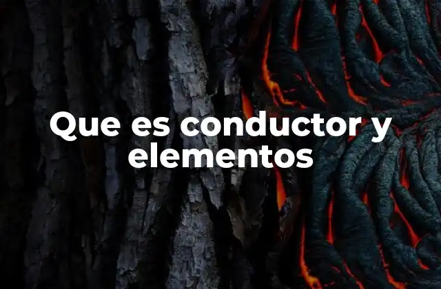 Que es Conductor y Elementos
