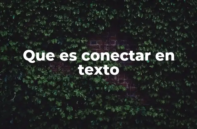 Que es Conectar en Texto