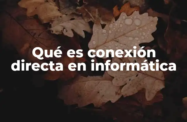 Qué es Conexión Directa en Informática