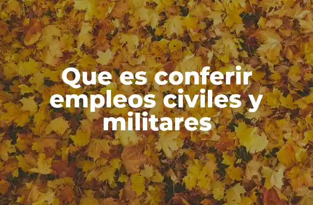 Que es Conferir Empleos Civiles y Militares