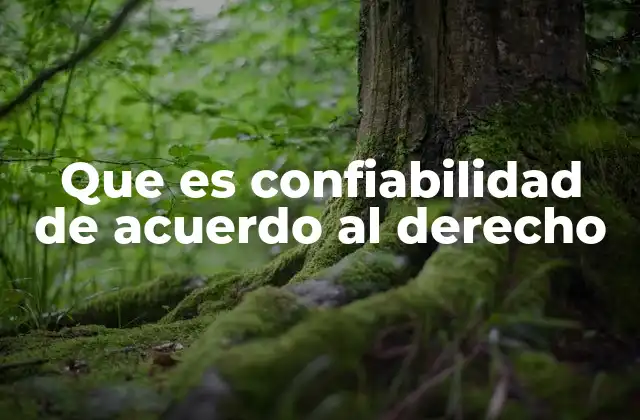 Que es Confiabilidad de Acuerdo Al Derecho