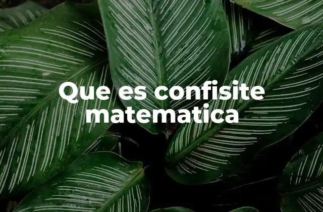 Que es Confisite Matematica