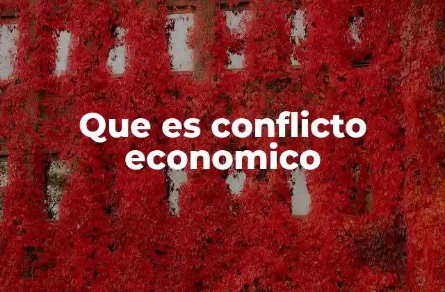 Que es Conflicto Economico
