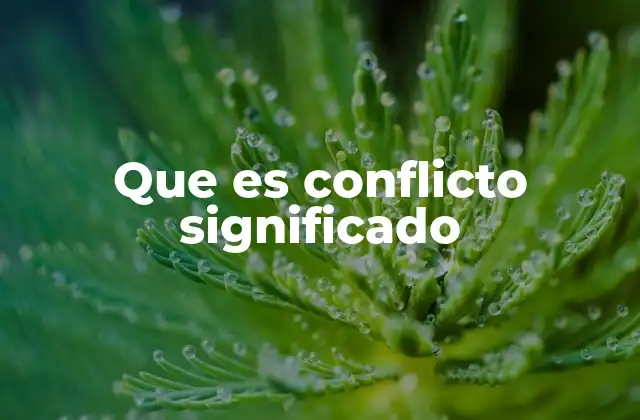 Que es Conflicto Significado