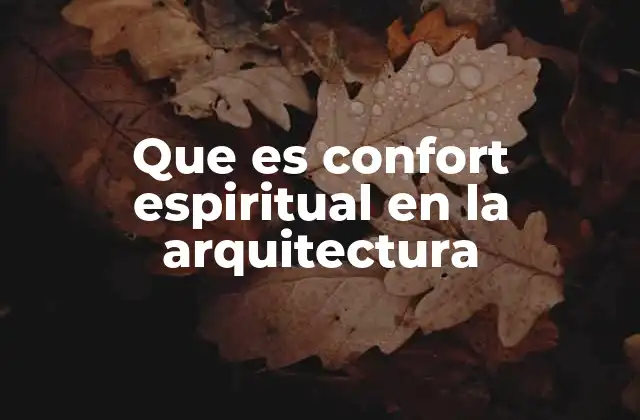 Que es Confort Espiritual en la Arquitectura 2 La conexión entre arquitectura y bienestar interior