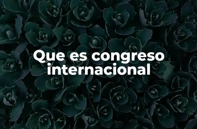 Que es Congreso Internacional